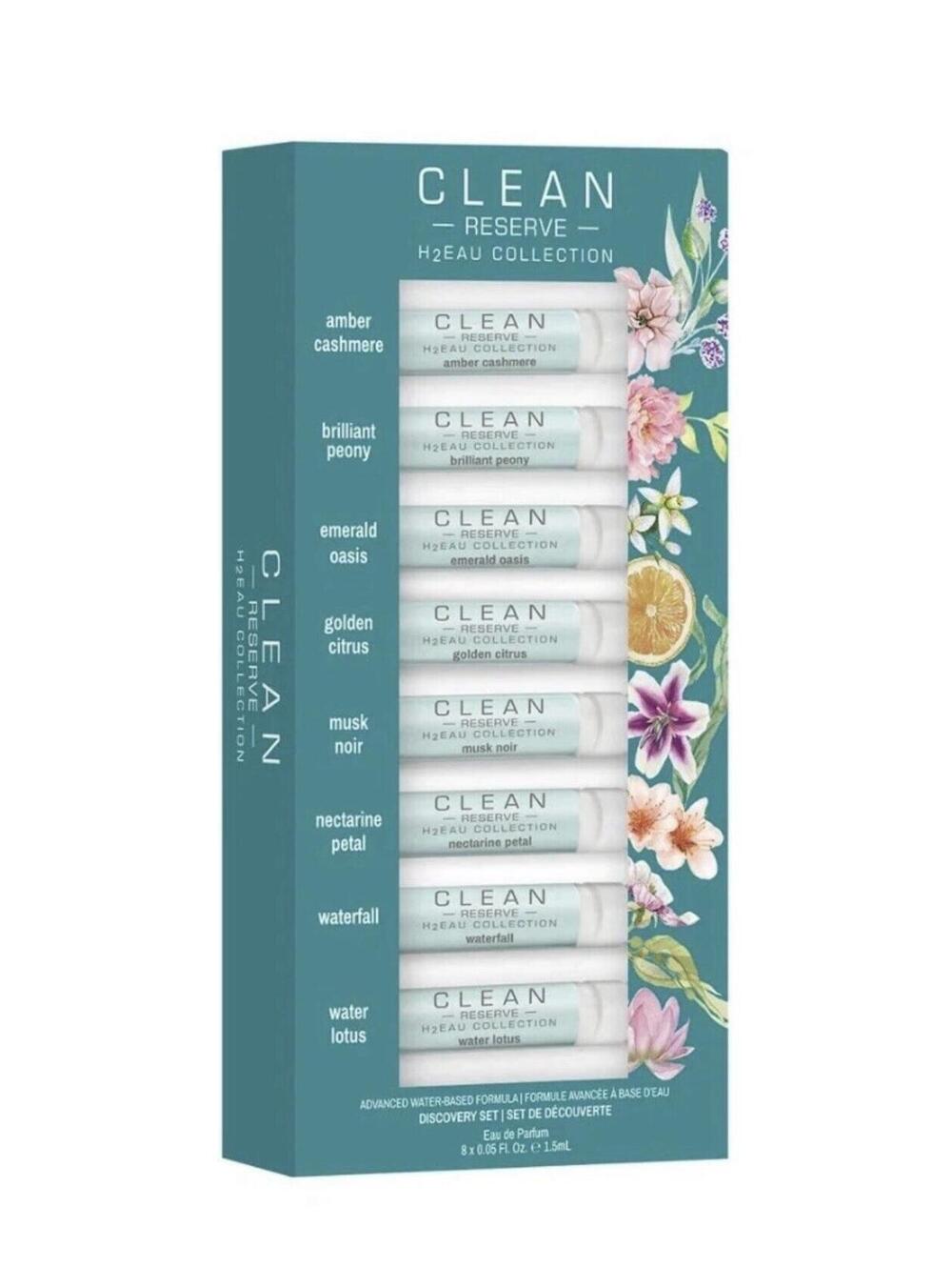 CLEAN H2EAU Fragrance Discovery Gift Set, Travel Mini Size, Water-Based Layerabl